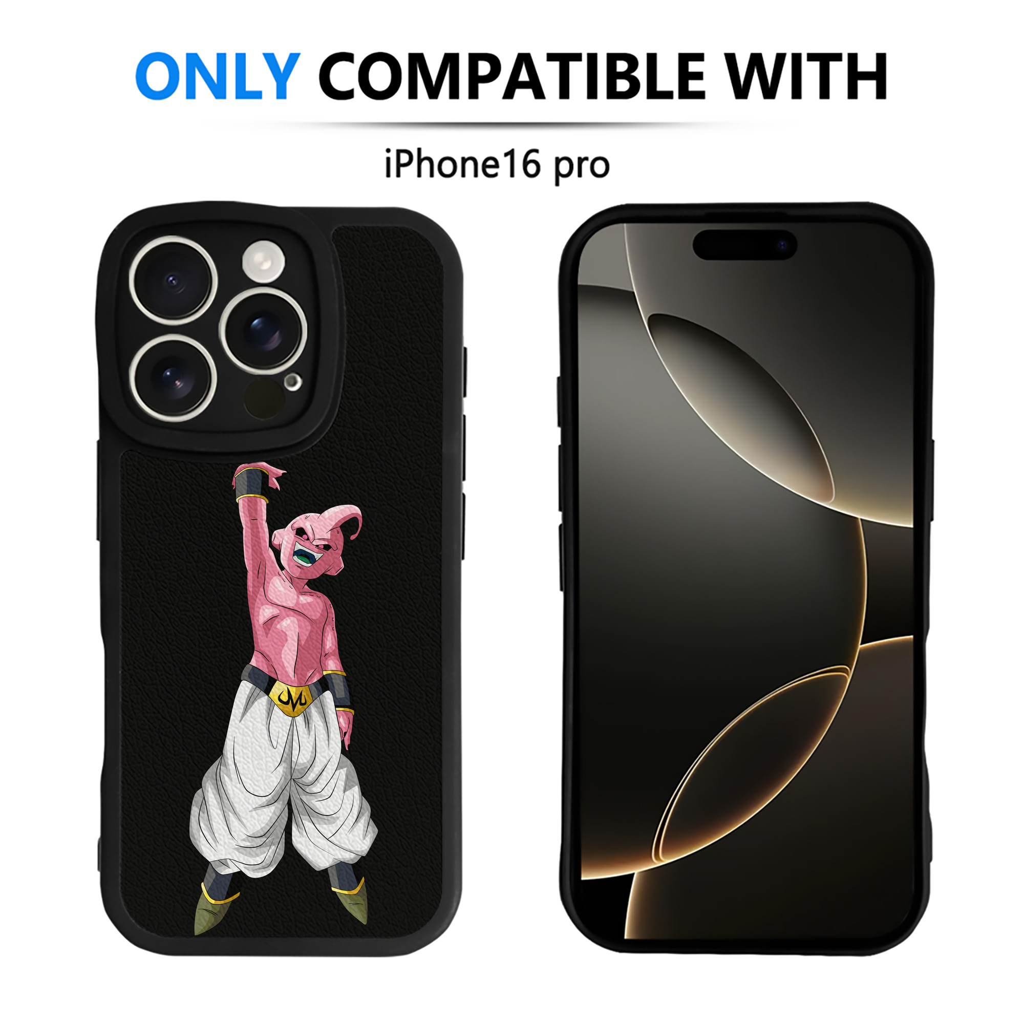 （画像用） ドラゴンボール 魔人ブウ DRAGON BALL Majin Buu 【iPhone 16シリーズ対応】シリコンスマホケース（レザー調） 材質：シリコン